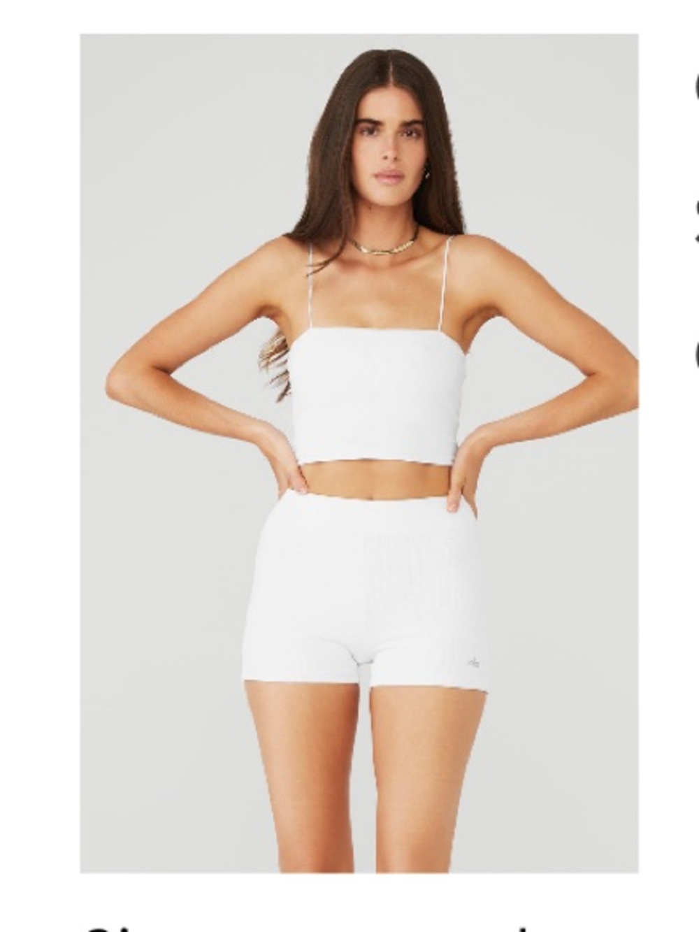 ALO Yoga Goddess Ribbed Bandeau Top — White